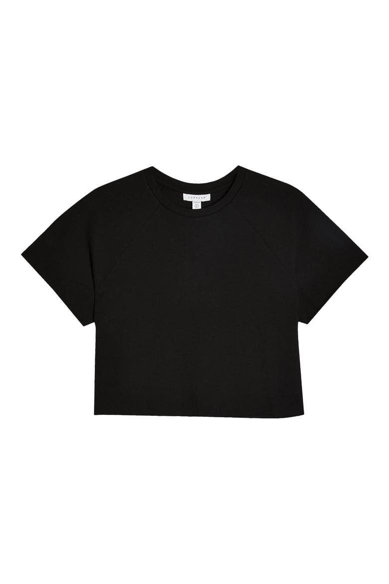 Raglan Crop T-Shirt, Alternate, color, BLACK