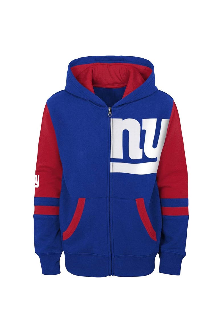 Youth Royal New York Giants Colorblock Full-Zip Hoodie, Alternate, color, Royal