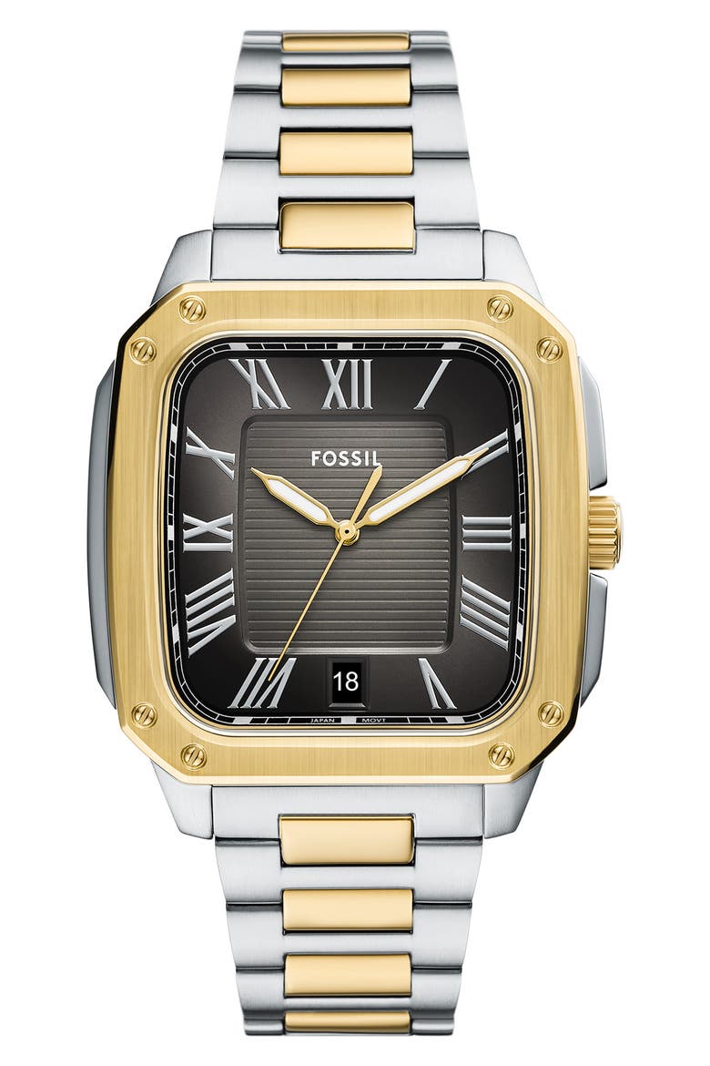 Crosby Bracelet Watch, 42mm x 30mm, Main, color, TWO TONE