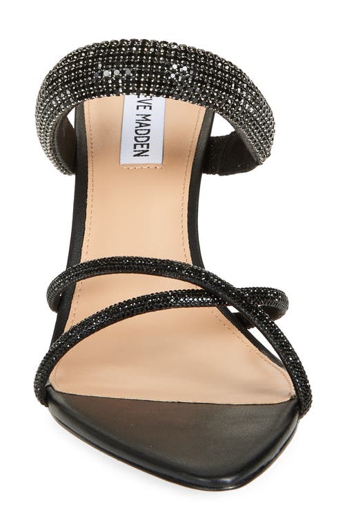 Steve Madden Camina Crystal Strap Slide Sandal In Black