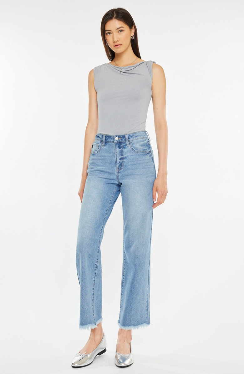 KanCan Bri Essentials High Rise Slim Wide Leg Jeans, Alternate, color, Medium Wash