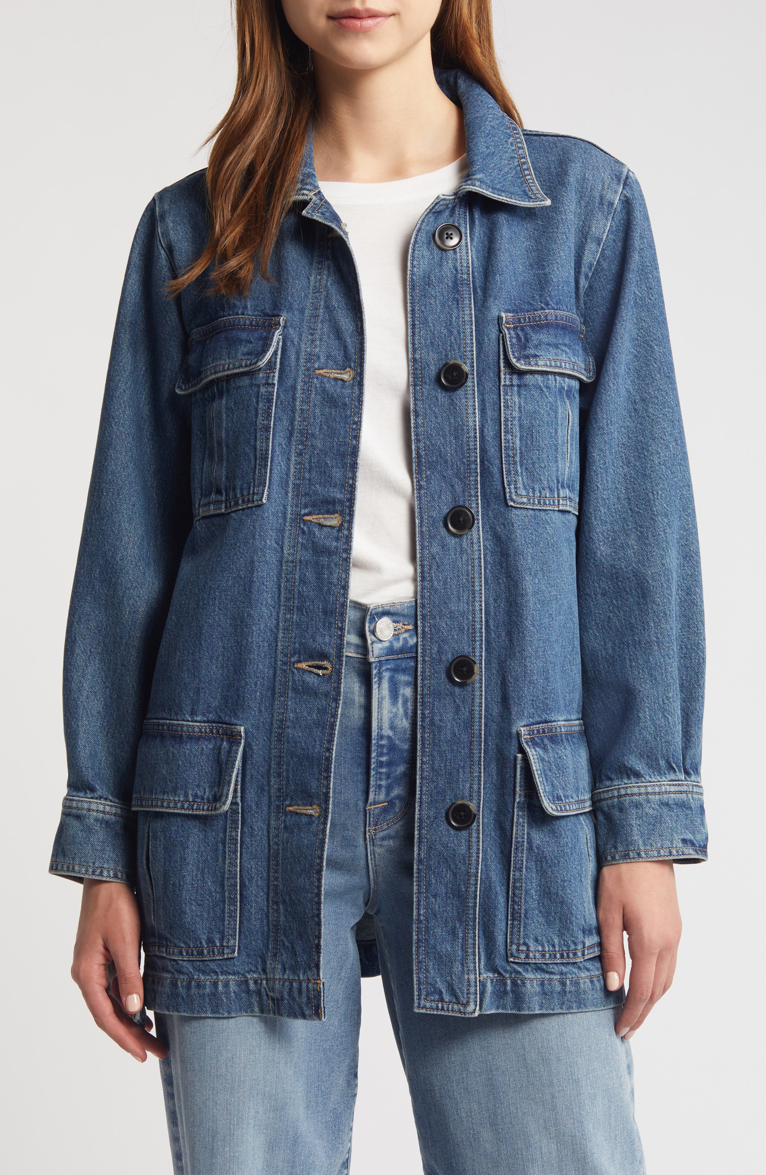 ジャケット・アウター New Classic Belted Denim Jacket Safari Belted Denim Jacket (Women) | Nordstrom