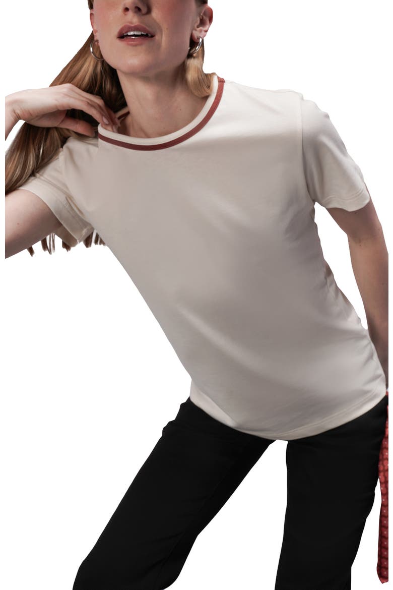 The Everyday Ringer Tee, Alternate, color, WHITE/CINNAMON