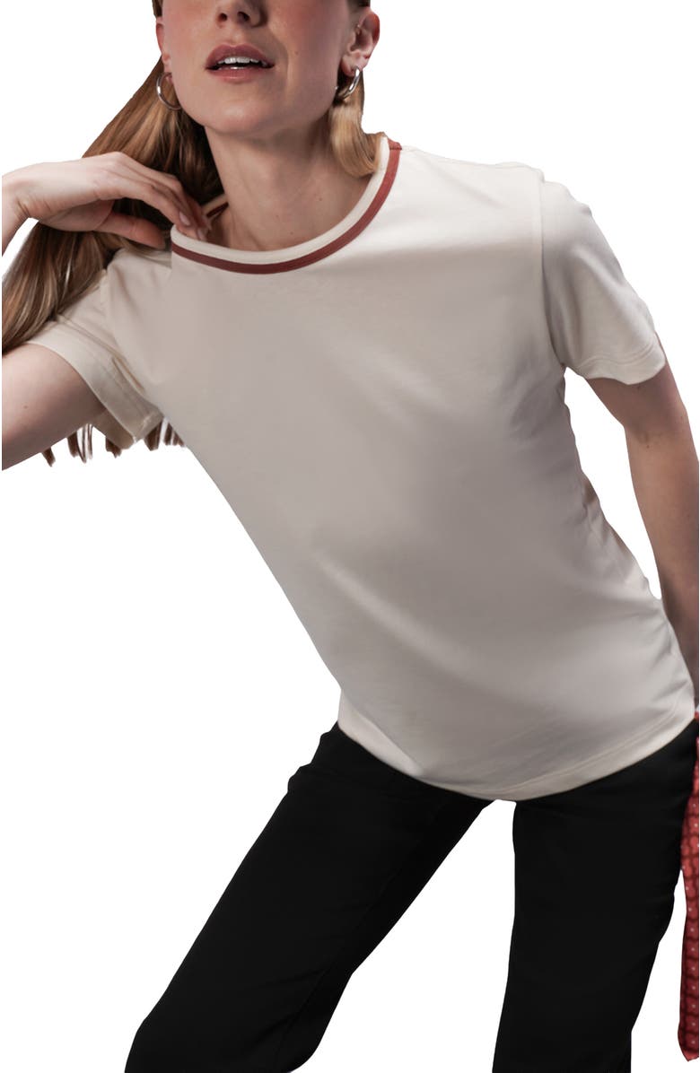 Wilfang The Everyday Ringer Tee, Alternate, color, White/Cinnamon