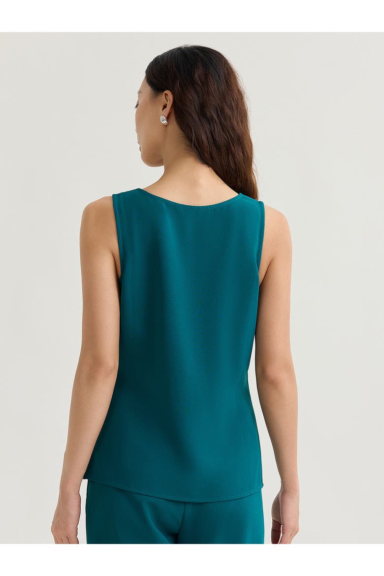 Classic Crepe de Chine Tank Top, Alternate, color, Spruce