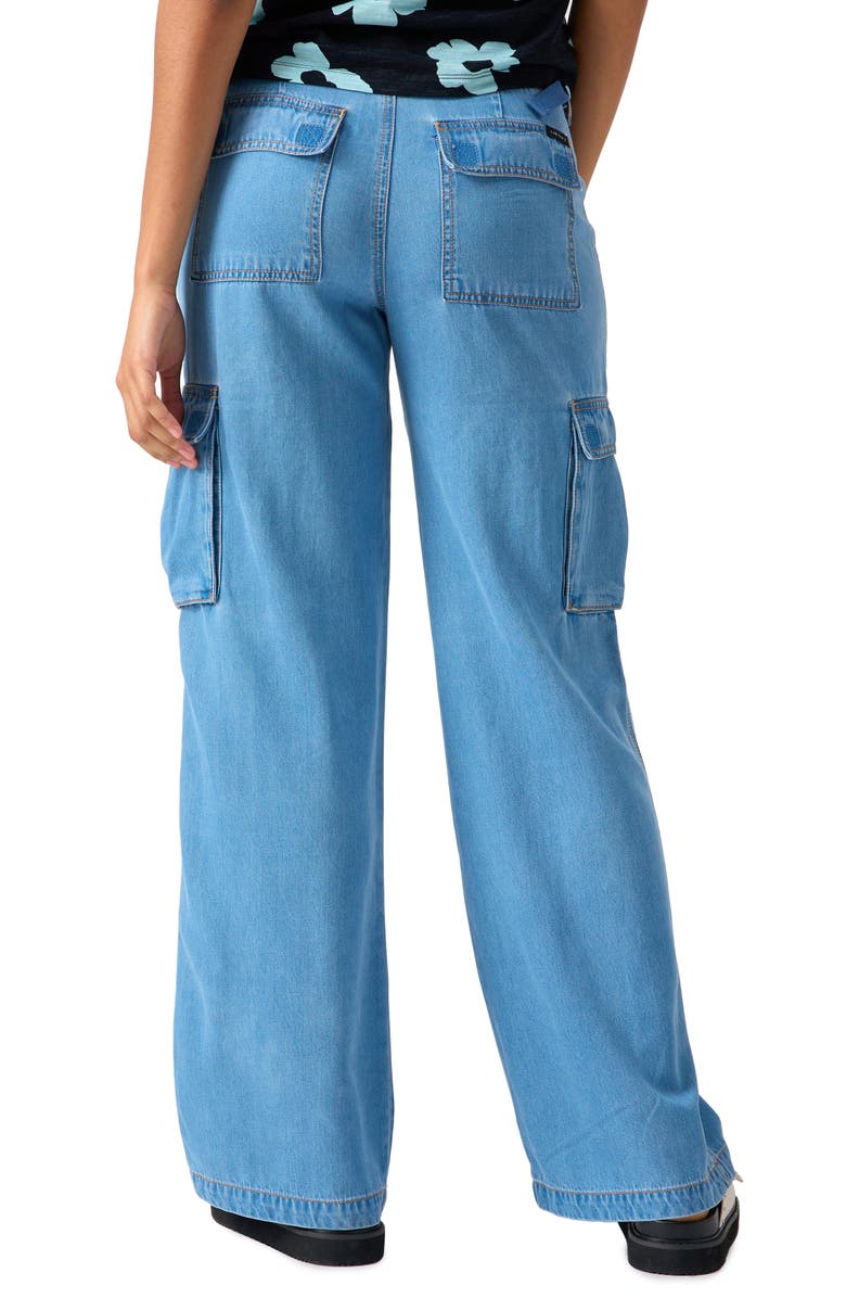 Sanctuary Reissue High Waist Wide Leg Cargo Jeans, Alternate, color, Sun Drench