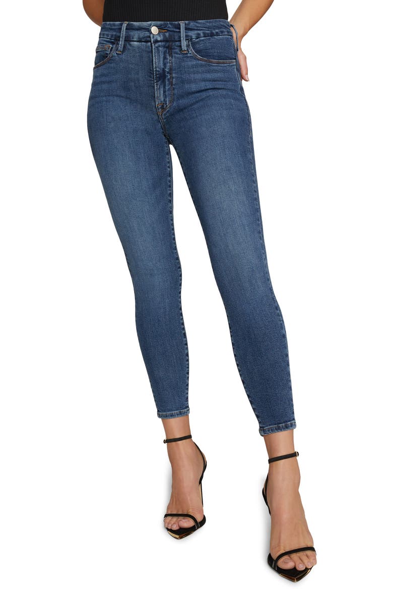 Extreme V High Waist Ankle Skinny Jeans, Main, color, BLUE615