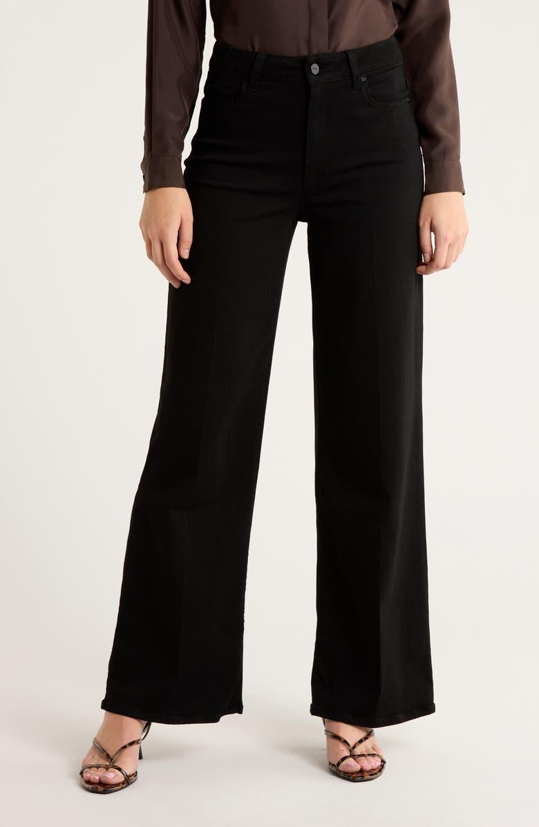 PAIGE Anessa High Waist Wide Leg Jeans, Main, color, Black Shadow