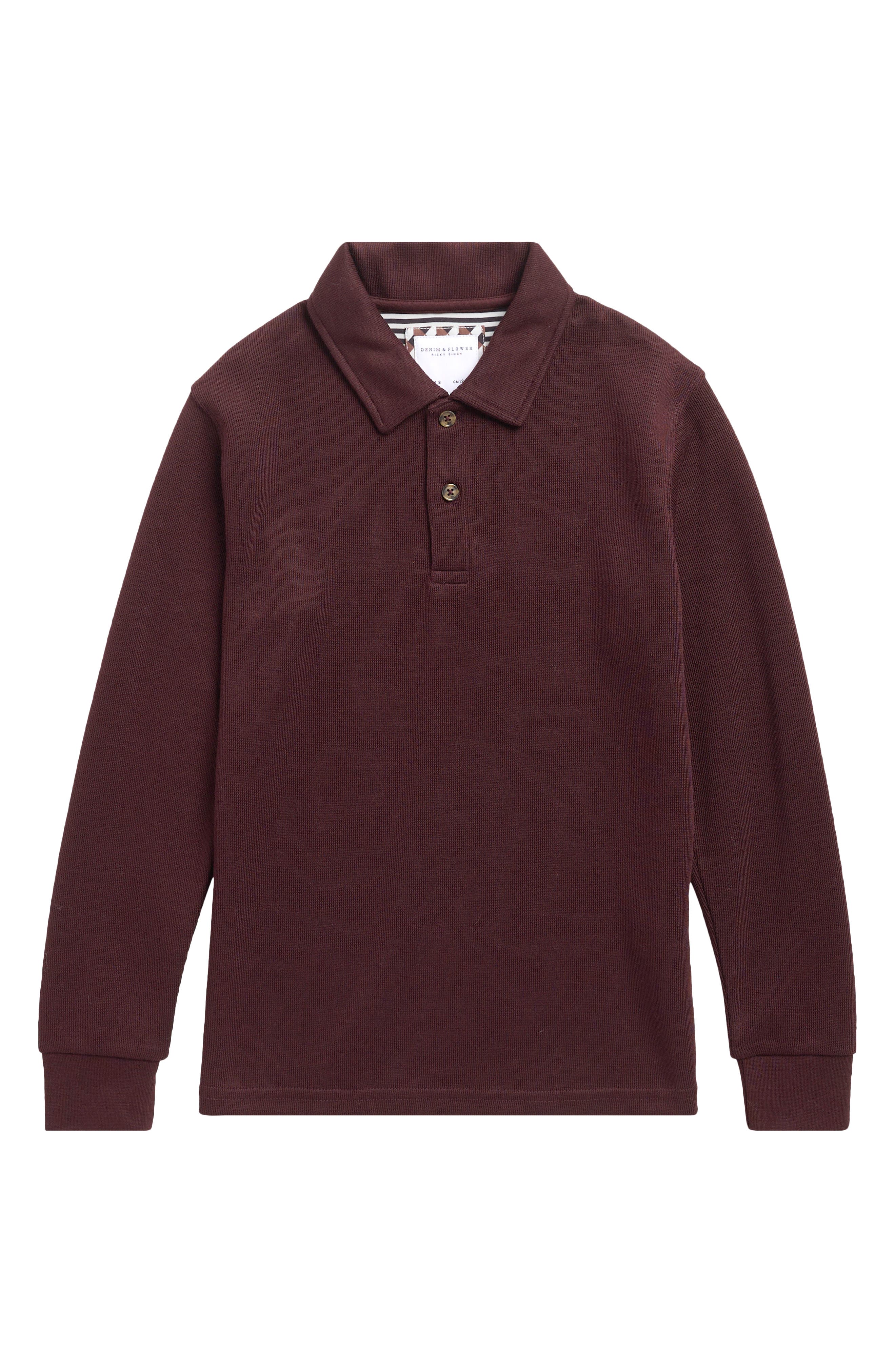 Kids' Textured Long Sleeve Polo