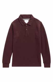 Kids' Textured Long Sleeve Polo