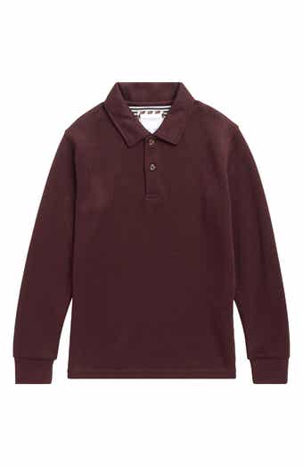 Kids' Textured Long Sleeve Polo