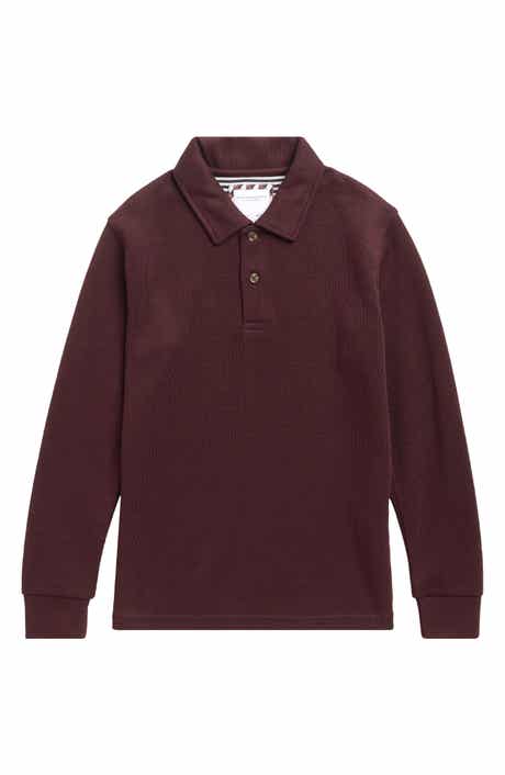 Kids' Textured Long Sleeve Polo