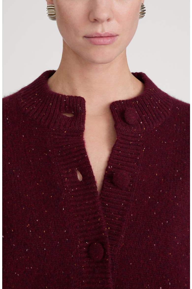 The Flecked Cashmere Cardigan, Alternate, color, PINOT