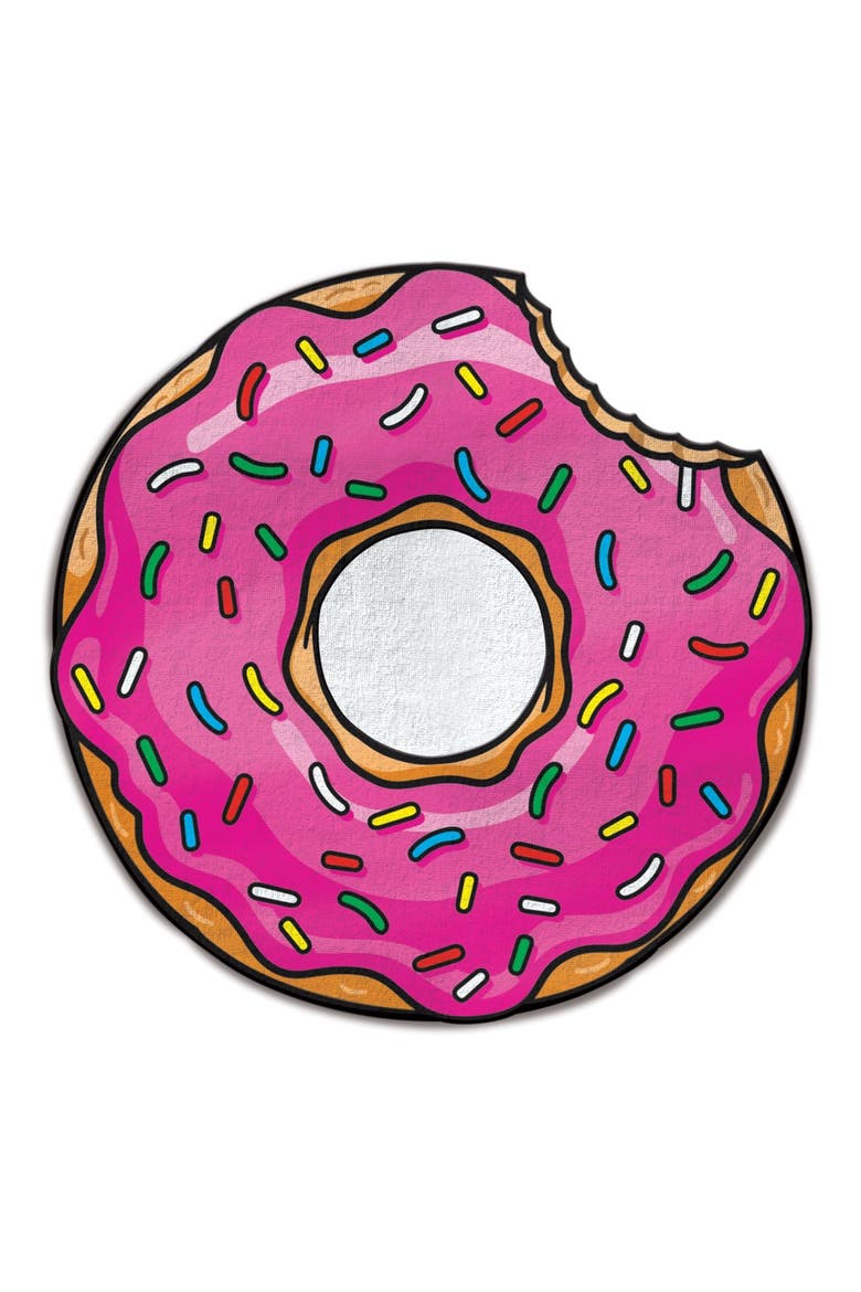 BigMouth Inc. Donut Microfiber Beach Blanket, Main, color, PINK