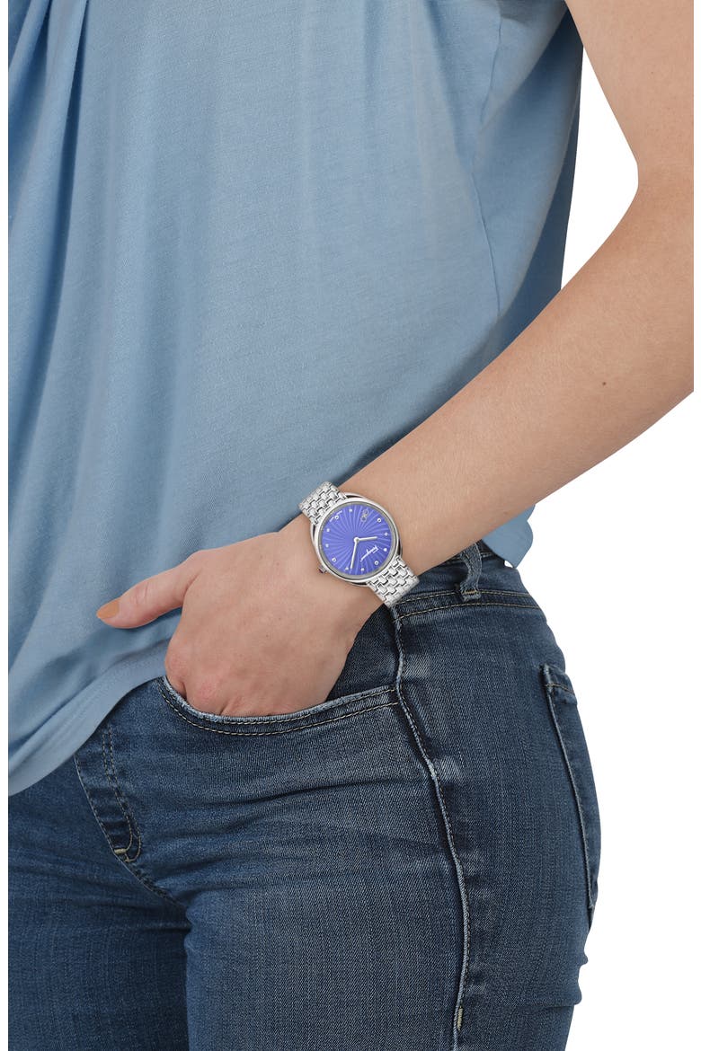 Cuir Bracelet Watch, 34mm, Alternate, color, STAINLESS STEEL