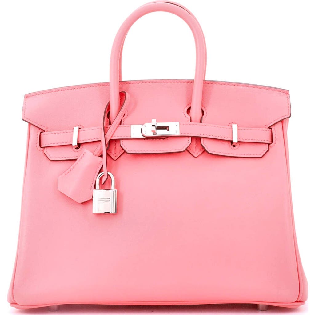 Pre-owned Hermes Hermes Birkin Handbag Pink Swift With Palladium Hardware 25 In Pink