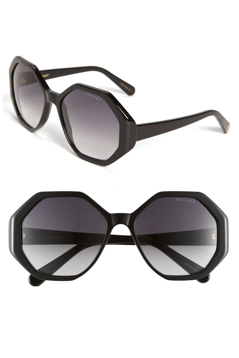 'Jami' 57mm Sunglasses, Main, color, BLACK