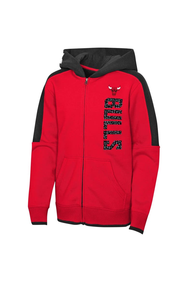Preschool Red Chicago Bulls Post-Up Full-Zip Hoodie, Alternate, color, Red