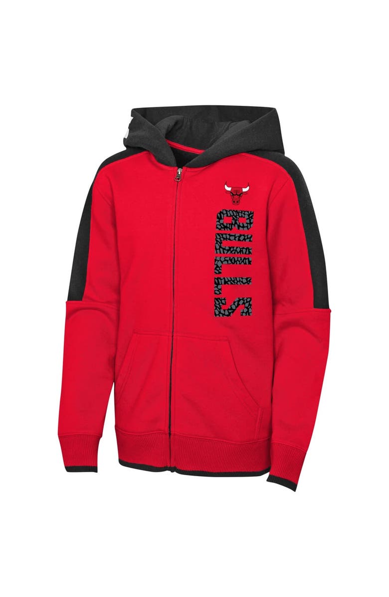 Outerstuff Preschool Red Chicago Bulls Post-Up Full-Zip Hoodie, Alternate, color, Red