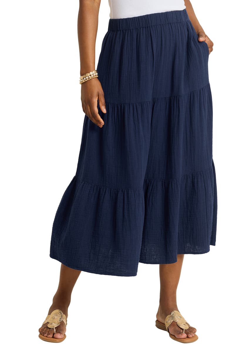 Tommy Bahama Tiered Cotton Gauze Midi Skirt, Main, color,