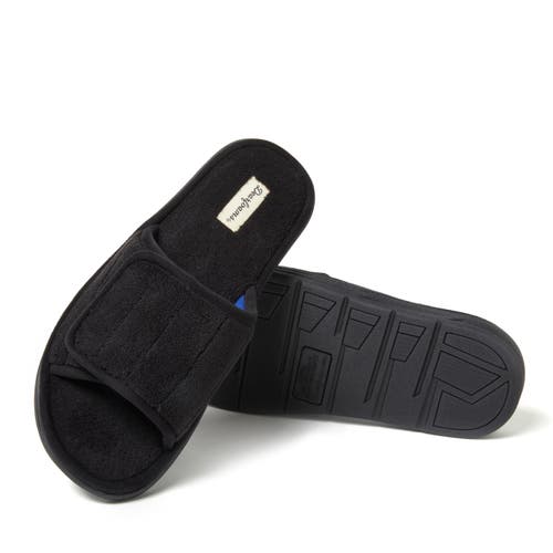 Dearfoams Collin Terry Adjustable Shower Slide Slipper In Black