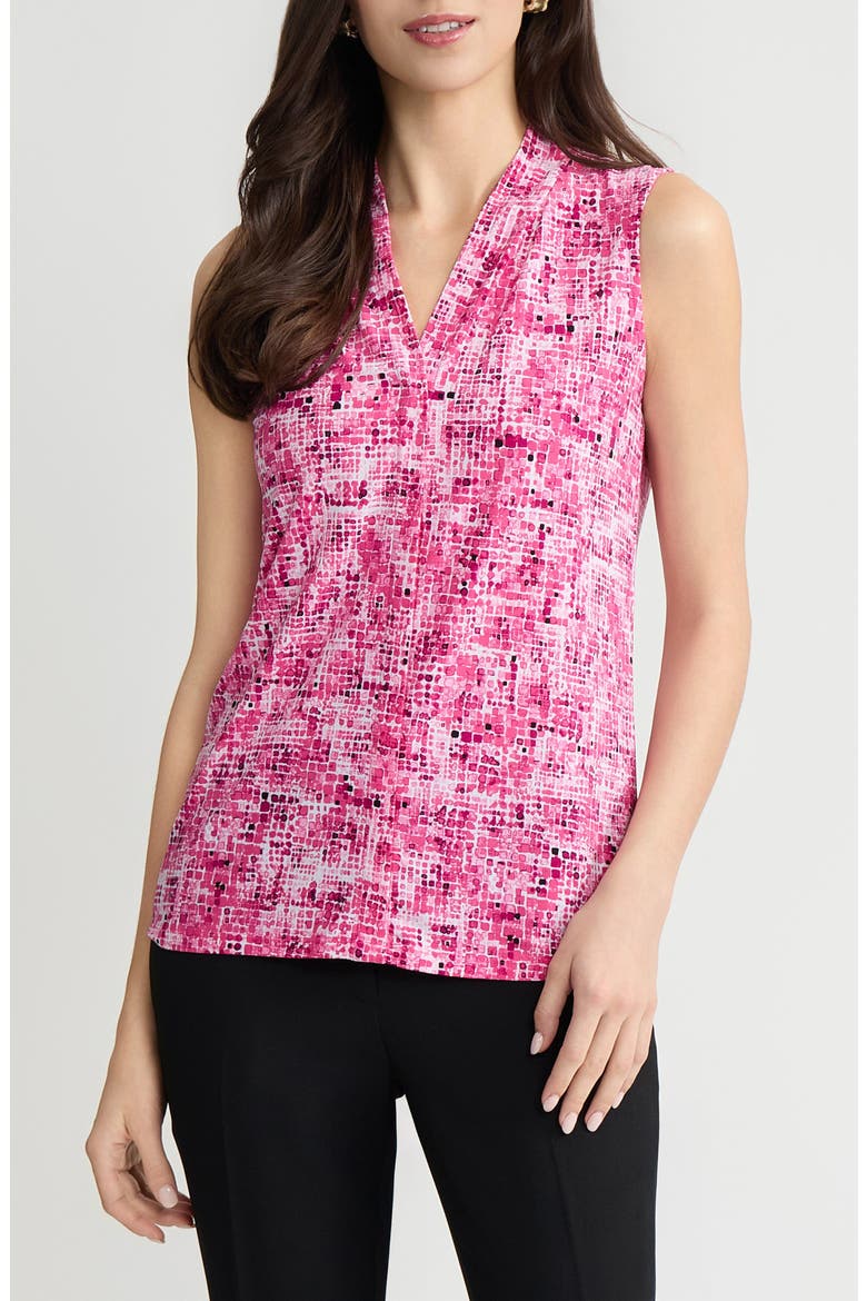 Pleat Front Shell, Main, color, PINK PERFECTION MULTI