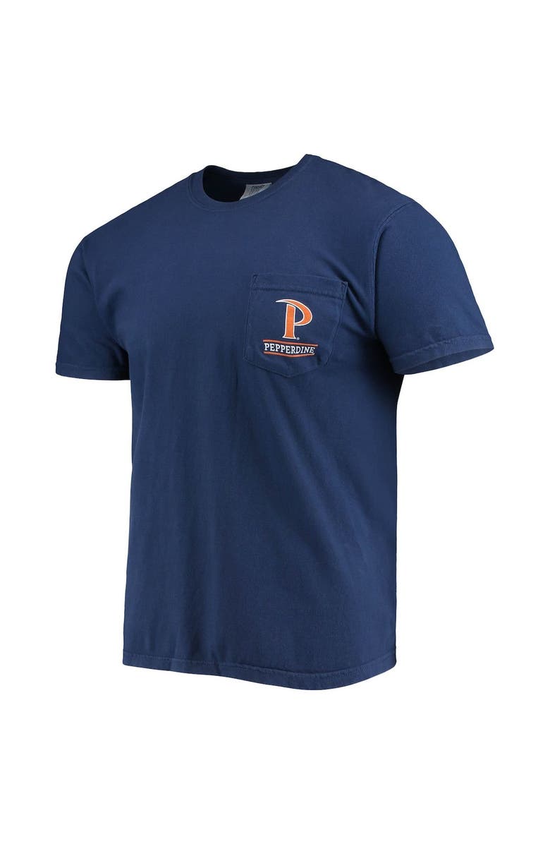 IMAGE ONE Men's Navy Pepperdine Waves Circle Campus Scene T-Shirt, Alternate, color, 