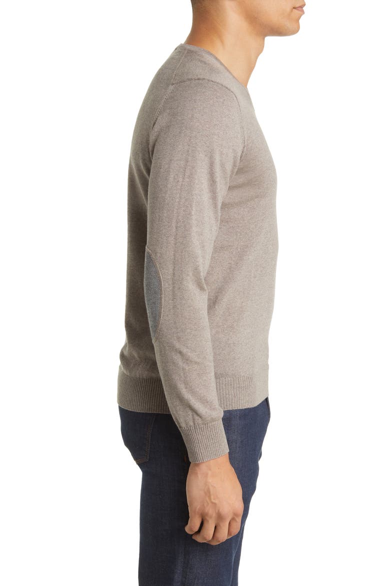 Fine Gauge Merino Wool V-Neck Sweater, Alternate, color, TAUPE
