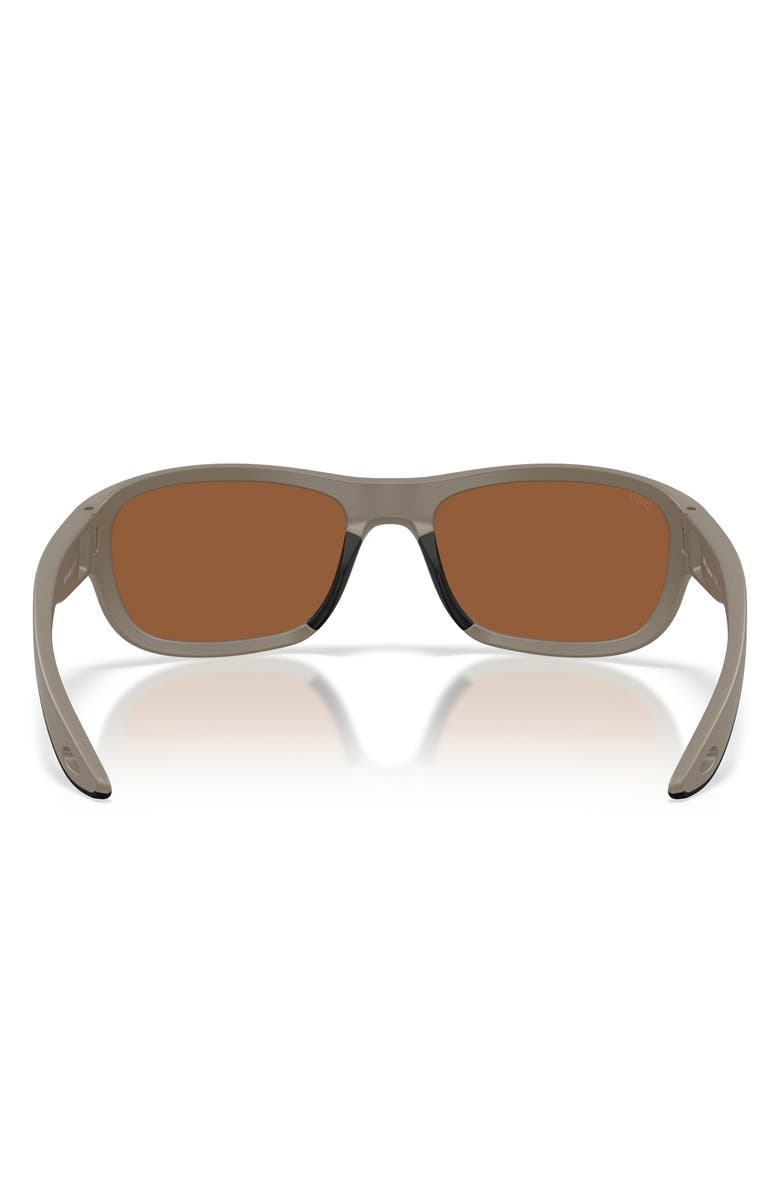 Costa Del Mar Clipperton 58mm Polarized Rectangular Sunglasses, Alternate, color, Sand / Copper Silver 580G