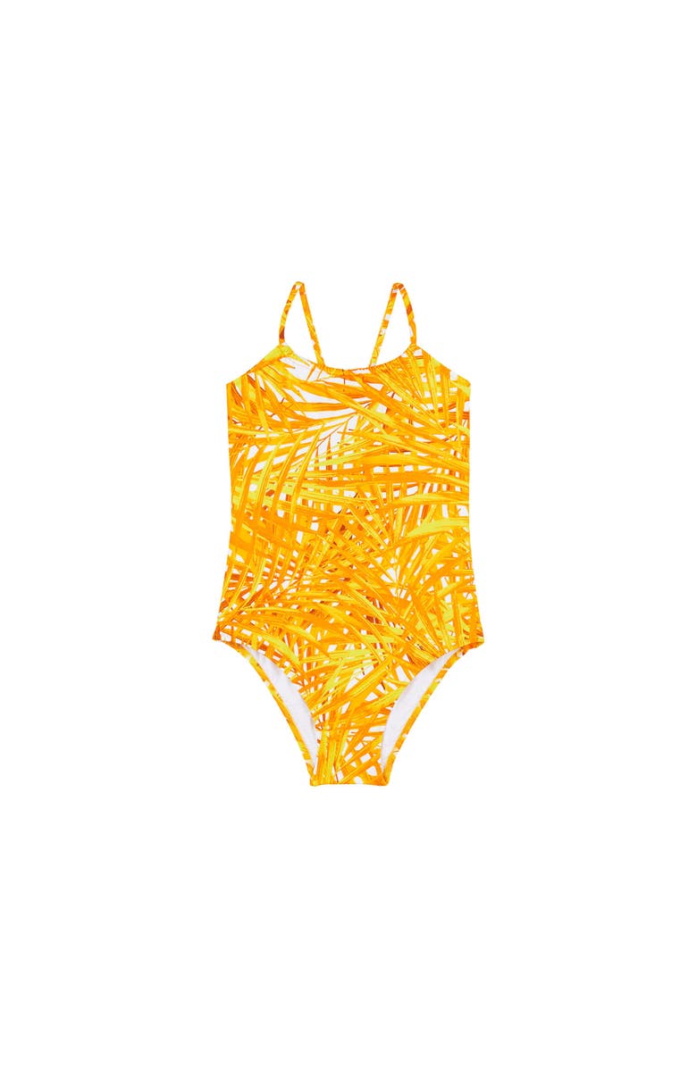 Vilebrequin Kids' Palm Leaves Jersey One-Piece Swimsuit, Main, color, 