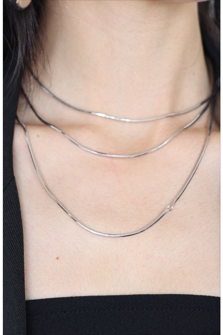 Whispers Chain Necklace, Alternate, color, Silver