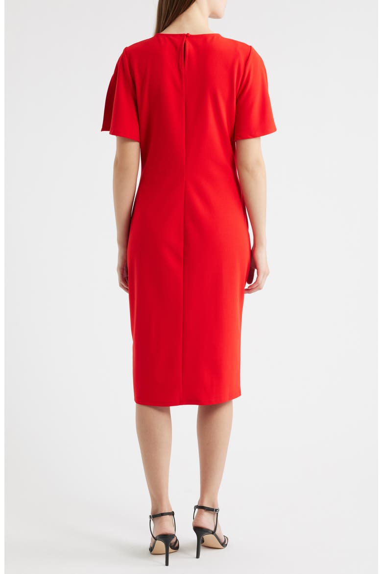 Twist Front Midi Dress, Alternate, color, RED