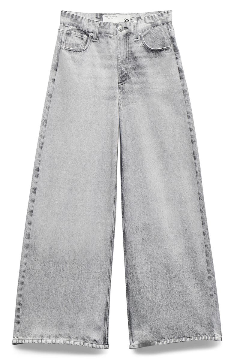 rag & bone Miramar Sofie High Waist Ankle Wide Leg Terry Sweatpant Jeans, Alternate, color, Icy Grey