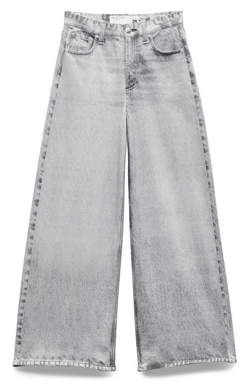 Rag & Bone Miramar Sofie High Waist Ankle Wide Leg Terry Sweatpant Jeans In Gray
