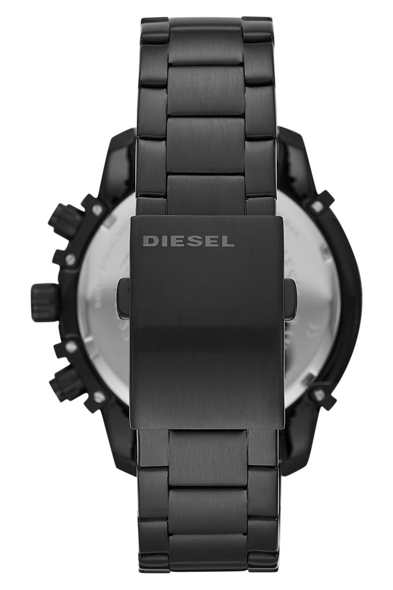Griffed Chronograph Quartz Bracelet Watch, 48mm, Alternate, color, BLACK