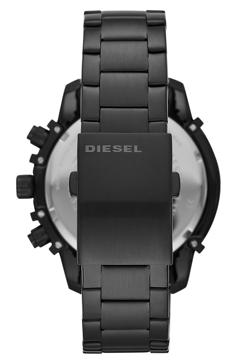 DIESEL<sup>®</sup> Griffed Chronograph Quartz Bracelet Watch, 48mm, Alternate, color, Black