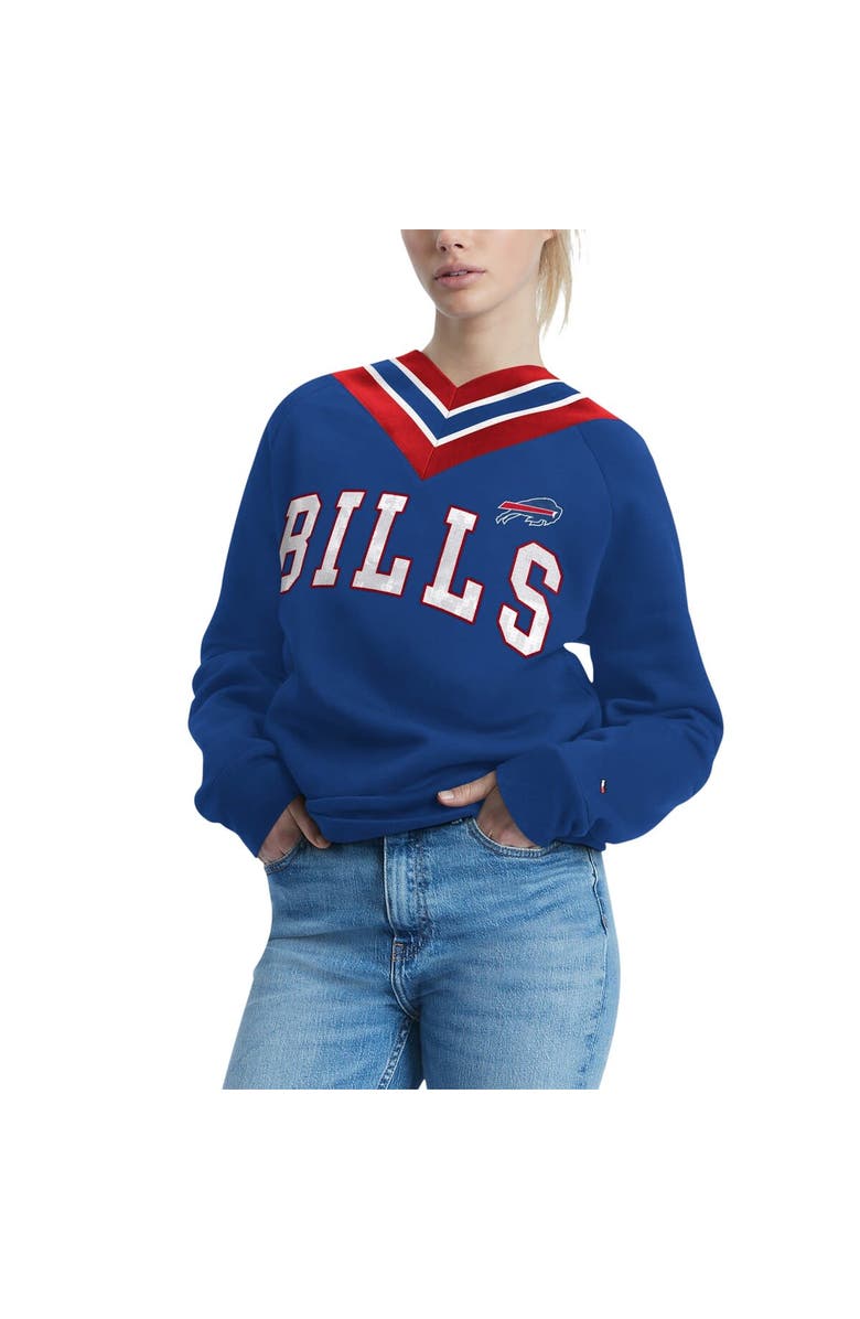 Tommy Hilfiger Women's Tommy Hilfiger Royal Buffalo Bills Heidi Raglan V-Neck Sweater, Main, color,