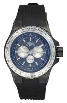 INVICTA Aviator Quartz Silicone Strap Watch, 50mm x 15mm