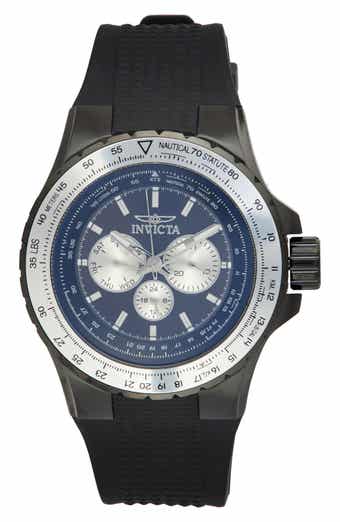 INVICTA Aviator Quartz Silicone Strap Watch, 50mm x 15mm