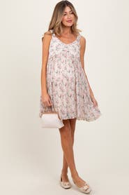 PinkBlush Floral Plisse Texture Mini Dress
