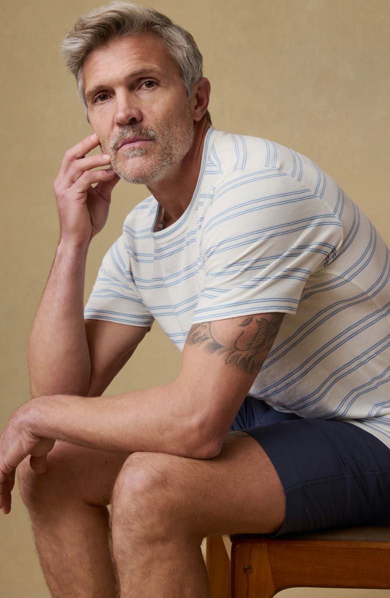 Faherty Sunwashed Stripe T-Shirt, Alternate, color, Clear Sky Stripe