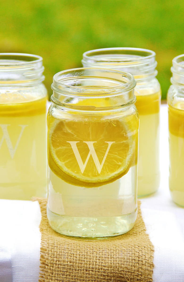Cathy's Concepts Monogram Glass Mason Jars, Alternate, color, 
