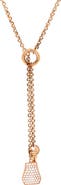 Pre-Owned Hermes Kelly Clochette Pendant Necklace 18K Rose Gold with Diamonds Small