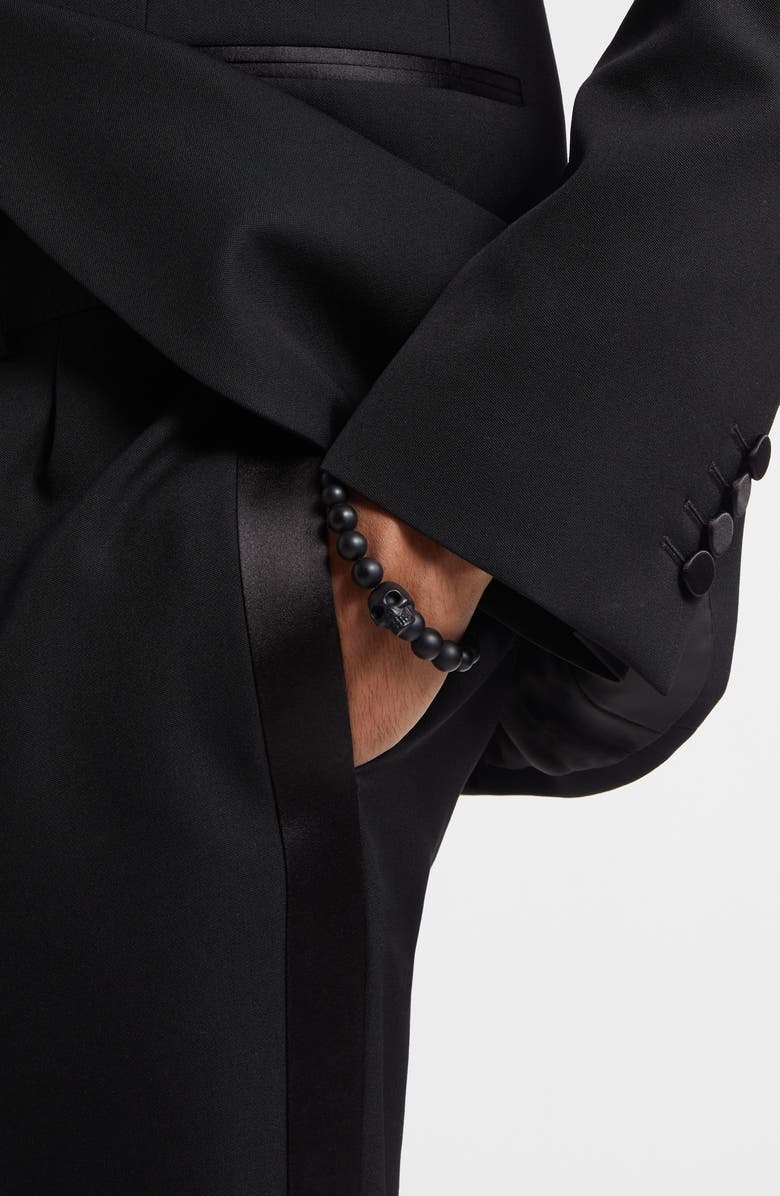 McQueen Alexandar McQueen Skull Ball Bracelet, Alternate, color, Black