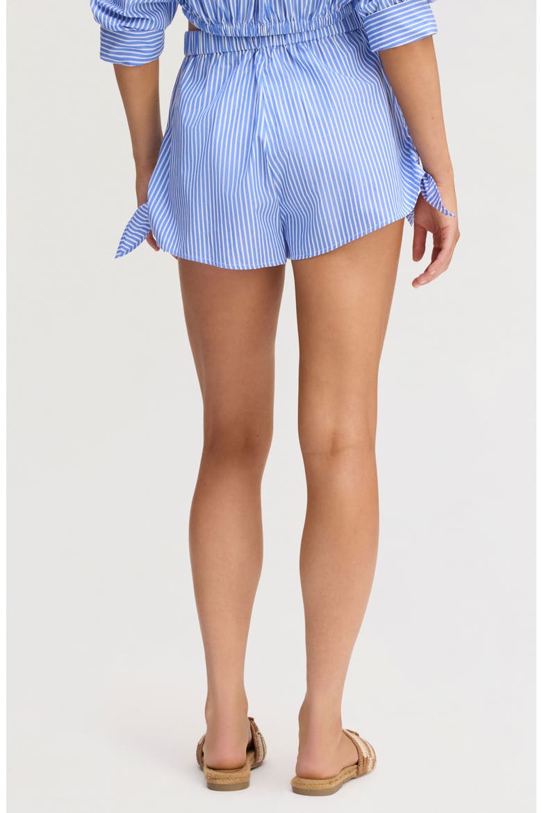 Embroidered Sequin Stripe Cotton Poplin Shorts, Alternate, color, PERIWINKLE SHIRTING