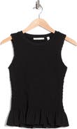 CYRUS Smocked Ruffle Hem Tank