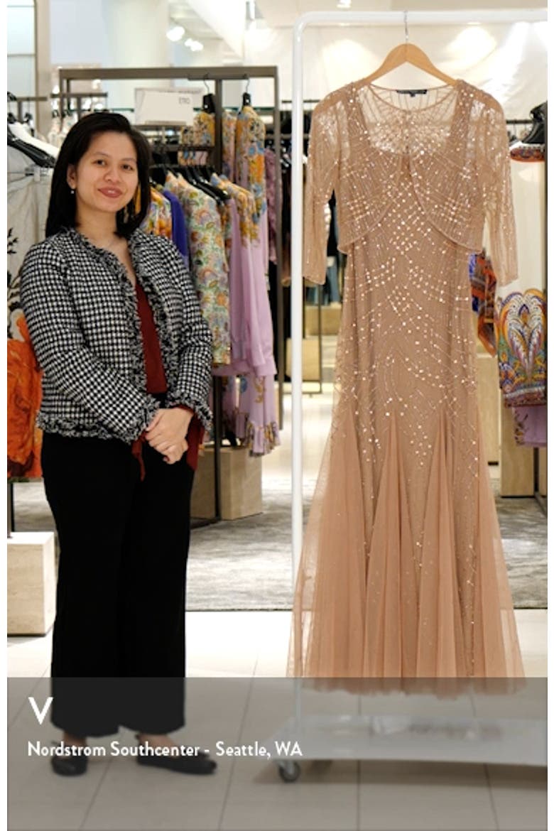 Beaded Gown with Long Sleeve Jacket video