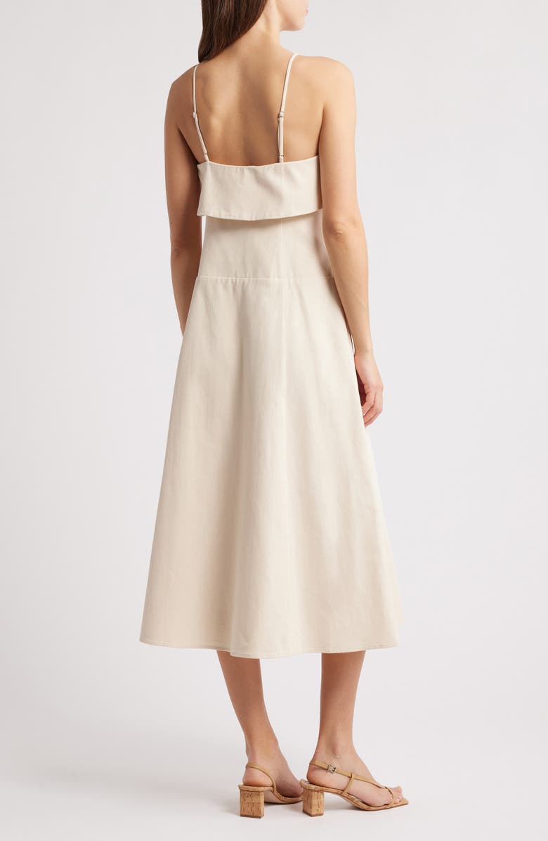 Du Paradis Clover Halter Cotton Midi Dress, Alternate, color, Butter