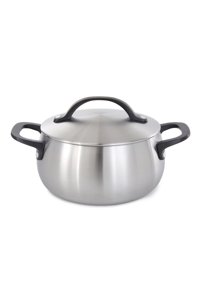 Belly Tri-Ply Stainless Steel Stockpot, Main, color, SMOKEY BLACK