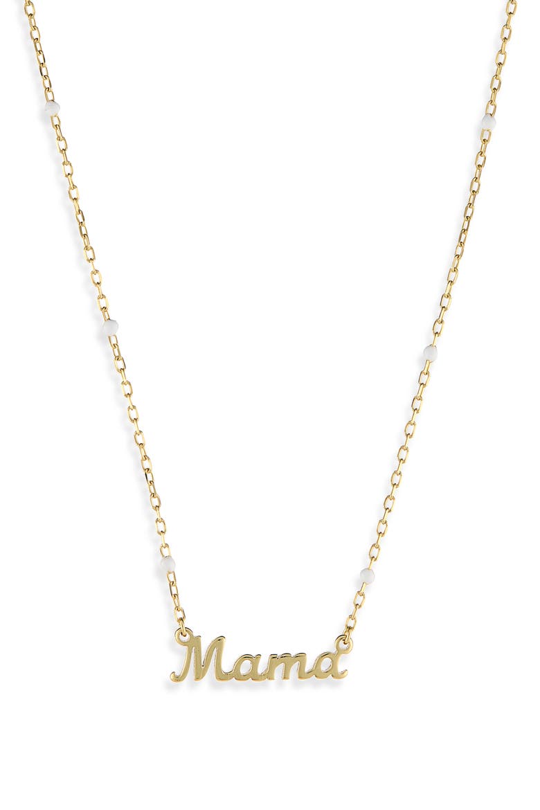 Enamel 'Mama' Pendant Necklace, Main, color, GOLD